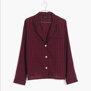 Bedtime Long-Sleeve Pajama Top Gingha